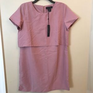 NWT Tahari Blush Shift Dress with gold zipper